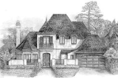 a drawing of a house with lots of windows