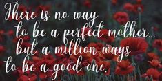 there is no way to be a perfect mother but a million ways to be a good one