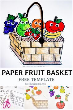 the paper fruit basket is an easy and fun activity for kids