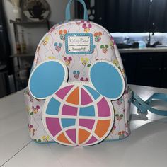 Loungefly Disney Parks Mickey Mouse backpack EPCOT edition brand new #loungefly #DisneyParks #MickeyMouse Disney Nostalgia, Mickey N Minnie, Mickey Mouse Balloons, Mickey Balloons