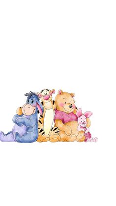 winnie the pooh and friends sitting together