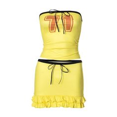 Please refer to our sizing chart for a guideline when choosing a size. 5 business days order processing time. 90% polyester 10% spandex Mini Skirt Set, Clothing Summer, Yellow Fashion, Polyester Top, Summer Outfits Women, Brunei, Tube Top, Skirt Length, Women Clothing