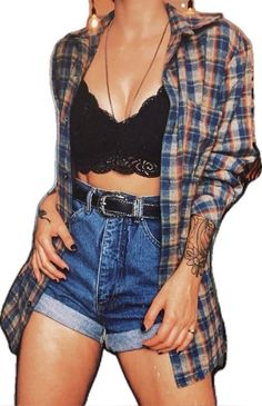 flannel plaid outfits Mode Hippie, Fashion Mistakes, Edgy Outfits, Mode Inspiration, Grunge Outfits, Outfits Casuales, Primavera Estate