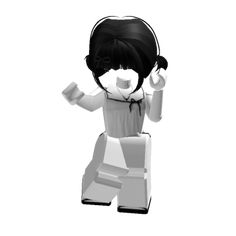 an animated girl with black hair and white clothes