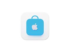 an apple logo on the app store's home button, which appears to be blue