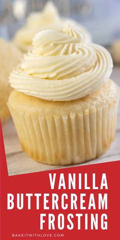 Vanilla buttercream frosting is quick & easy. This recipe is the base for so many other flavors. It is the best frosting for crumb-coating a cake that you plan to cover with fondant, and spreads or pipes like a dream! #bakeitwithlove #vanillabuttercream #buttercream #vanilla Cpk Butter Cake Recipe, Wedding Cake Buttercream Frosting, Wedding Cakes Buttercream, Cupcake Cookie, Cupcakes Ideas, Butter Cake Recipe, Vanilla Buttercream Frosting, Buttercream Wedding Cake, Cupcake Frosting