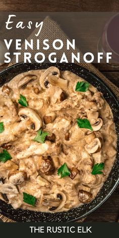 Tender venison stew meat is paired with a delicious cream based sauce and mushrooms to create this delicious, ultimate comfort food meal. Deer Stew, Creamy Wine Sauce, Venison Stroganoff, Venison Steak Recipes, Venison Backstrap Recipes, Backstrap Recipes, Venison Stew, Venison Steak