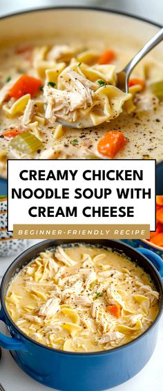 Image for Creamy Chicken Noodle Soup with Cream Cheese Creamy Chicken Noodle Soup Recipe, Soup With Cream Cheese, Creamy Chicken Noodle, Creamy Chicken Noodle Soup, Chicken Noodle Soup Recipe, Noodle Soup Recipe, Fall Cooking, Soup Recipes Chicken Noodle, Chicken Noodle Soup