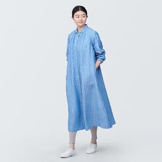 #ad Find ideas and inspiration for MUJI Womens 100% Linen Washed Long Sleeve Shirt Dress Blue Stripe FedEx, Fashion Women's Dresses Shirt Dress Blue Stripe, Long Sleeve Shirt Dress, Dress Blue, Long Sleeve Shirt, Sleeve Shirt, Shirt Dress, Long Sleeve, Blue