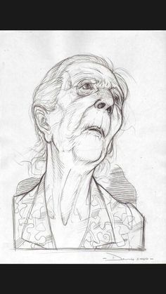 an old woman's face is shown in this drawing