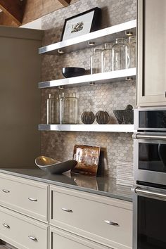 the kitchen is clean and ready to be used as a place for cooking or baking