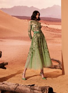 Water Green tulle midi-dress with playful transparencies, and fully embellished in ton-sur-ton silk threads following a circular pattern.

#TonyWard #FW24 #RTW #FallWinter #SafariSunset Sandra Backlund, Irina Shabayeva, Green Tulle, Christopher Bailey, Christopher Raeburn, Lou Doillon