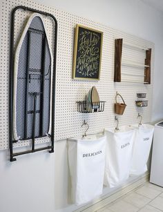 the laundry room is clean and ready to be used as a storage area for clothes