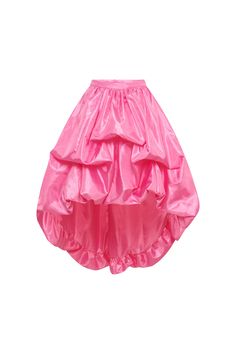 Unleash your inner princess with the Disco Star Skirt. This vibrant Shocking Pink skirt boasts a perfectly puffed silhouette, complete with a tiered bubble hem. Crafted from dead stock Polyester Taffeta. Mid rise fit Tucked up and Mini at the front with a long back Designed to be Fitted at the waist and flare out into a Bubble Hem Invisible zipper at side Fully lined Model is a standard size Small wearing a size S. We use flash, film and polaroid photography, for best colour accuracy of the garm Diy Bubble Skirt, Long Bubble Skirt, Bubble Hem Skirt, Sunset Skirt, Star Skirt, Polaroid Photography, Form Fitting Tops, Puffy Skirt, Shocking Pink