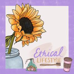 a drawing of a sunflower in a mason jar with the words crucial life style