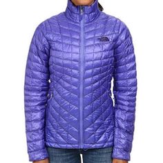 The North Face ThermoBall Full Zip Jacket Women`s - Starry Purple The North Face Puffer Jacket For Winter Sports, Functional Nylon Outerwear By The North Face, The North Face Nylon Outerwear For Winter Sports, The North Face Windproof Nylon Outerwear, Functional Nylon Quilted Jacket For Outdoor Activities, Winter Gear, Smart Technologies, North Face Jackets, Novelty Print