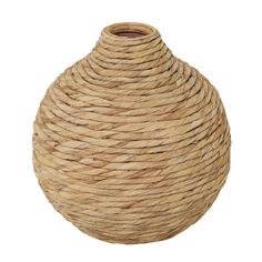 a vase made out of rope on a white background