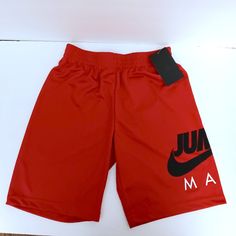 Jordan Kids Jumpman Shorts Size:M Color: Red/Black/White Red Sports Pants For Summer, Casual Red Shorts With Letter Print, Red Casual Shorts With Letter Print, Sporty Red Summer Pants, Jordan Red, Kids Jordans, Boy Shorts, Kids Bottoms, Black Red