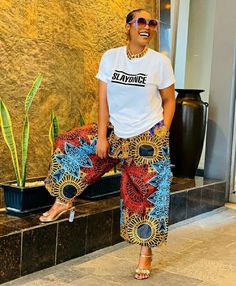 Short Palazzo Pants Outfit, Afrofuturistic Fashion, Palazzo Pants Outfit Casual, Nigerian Dress Styles, Palazzo Pants Outfit, African Pants, African Print Pants, 2piece Outfits, Ankara Designs