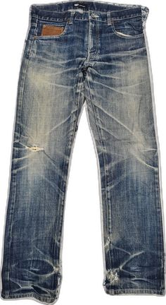 Distressed Dark Wash Cotton Jeans, Distressed Cotton Jeans In Medium Wash, Distressed Medium Wash Cotton Jeans, Rugged Faded Cotton Bottoms, Rugged Ripped Cotton Bottoms, Distressed Washed Blue Cotton Jeans, Rugged Pre-washed Cotton Jeans, Medium Wash Stonewashed Cotton Jeans, Cotton Stonewashed Dark Wash Jeans