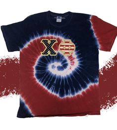 This greek letter shirt explodes with color. Add the American Flag greek letters for a patriotic look. Fraternity Shirts, The American Flag, Tie Dye Cotton