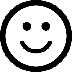 a black and white smiley face in a circle