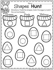 shapes hunt worksheet for preschool