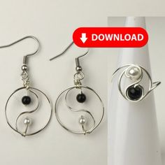 three different types of earrings are shown with the text download on top of them