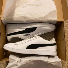 Brand New Shoes Puma Size 12 Hoodie (Used) Large Puma Shirt Short Sleeve (Used) Large Casual Mid-top Puma Sneakers, Casual Puma Sneakers For Spring, Casual White Sneakers With Puma Logo, Casual Puma Sneakers For Jogging, Puma Shirts, Shoes Puma, Puma Shoes, Pumas Shoes, Shirt Short Sleeve