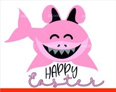 a pink monster with the words happy easter