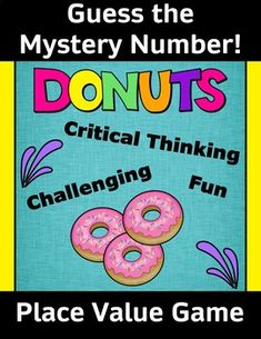 a book cover with donuts on it and the words, guess the mystery number