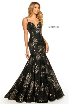 Sherri Hill 52951 prom dress images.  Sherri Hill 52951 is available in these colors: Ivory Gold; Black Gold. Sherri Hill Homecoming Dresses, Sherri Hill Prom, Sherri Hill Prom Dresses, Prom Dress Stores, Prom Dress Styles, Designer Prom Dresses, Prom Designs, Sherri Hill Dresses, Sophisticated Dress