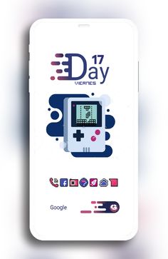 an iphone case with the text,'17 day nintendo game console logo on it