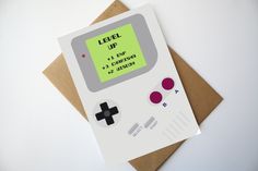 a card with a gameboy design on it