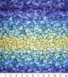 a blue and yellow stained glass background