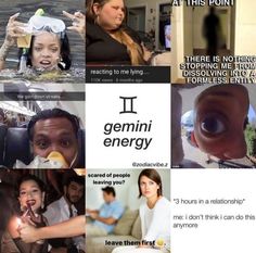 the collage shows images of people with different facial expressions and feelings, including an ad for genni energy