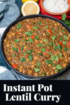 the instant pot lentil curry recipe is ready to be eaten