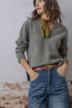 This felted wool V-neck sweater has low raglan sleeves and a fuller sleeve. The shorter body length balances out the easy shape for a modern look. This is sure to be a go-to all season long. Rose Quartz Color, Easy Shape, Felted Wool, Small Hands, Charcoal Color, V Neck Sweater, Tee Shop, Full Sleeve, Sweater Shop