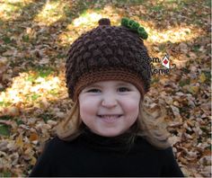 Acorn, Pinecone Beanie Hat, Newborn, Baby, Toddler, Child, Costume, Autumn, Winter, Warm, Prop, Fall - pinned by pin4etsy.com Acorn Hat, Small Beanie, Chunky Knit Hat, Fall Hats, Crochet Elephant, Halloween Hats, Elf Hat, Halloween 2018, Handmade Hat