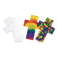 tie - dye cross stickers on white background