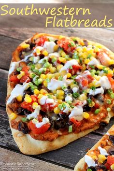 an image of southwest flatbreads with corn and black beans