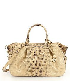 Brahmin Melbourne Collection Faye Croco-Embossed Satchel Key Clip, Mcm Logo, Slide In, 6 D, Dillard's, Louis Vuitton Speedy Bag, Leather Top, Purse Wallet, Bucket Bag