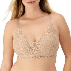 Comfortflex Fit bra with sizing system that fits S-3XL and everything in between.​Beautiful transparent lace completely covers this bra, with lace trim extended above and below the cups. Under the lace, wirefree cups are lightly lined for shaping and support.No-slip fully adjustable straps.Back converts to criss cross with j-hook.Pretty lace back band.Bra Type: Wireless, BraletteFeatures: Lace, Convertible Straps, Adjustable StrapsClosure Type: Back Closure, Hook & EyeSupport: Medium SupportFibe Bras Lace, Lace Back Dresses, Small Bra, Back Dresses, Coverage Bras, Full Coverage Bra, Support Bras, Full Figured, Lace Back