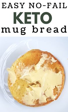 an easy no - fail keto muffin bread recipe with cream cheese on top