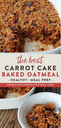 the best carrot cake baked oatmeal healthy meal prepped and ready to eat