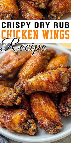 Make the ultimate crispy dry rub chicken wings! 😋🍗 These wings are packed with flavor, baked to crispy perfection, and require no frying. Perfect for gatherings or a tasty meal at home! #DryRubRecipe #ChickenWings #CrispyAndDelicious #EasyDinners #OvenRecipes #FlavorfulMeals Dry Rub Recipes, Dry Rub, Oven Recipes, Chicken Wing Recipes, Wing Recipes