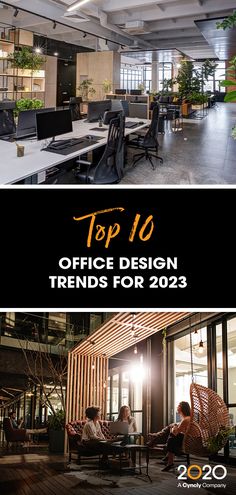 Top 10 Office Design Trends for 2023 Offices Designs Corporate, Office Industrial Design Work Spaces, Nice Office Design, Loft Style Office Design, Chic Corporate Office, Modern Office Space Design Workspaces, Multi Office Space, Open Plan Office Ideas, Office Work Space Design