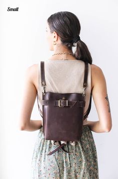 Dark Brown Leather Backpack Women Leather Rucksack Travel | Etsy Leather Backpack Women, Simple Backpack, Crossover Bags, Brown Leather Backpack, Backpack Laptop, Leather Rucksack, Women Leather Backpack, Backpack Women, Black Leather Backpack