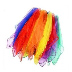 multicolored tulle on white background