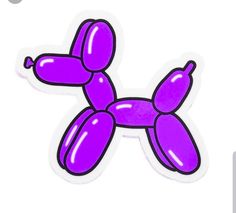 a purple balloon dog sticker on a white background